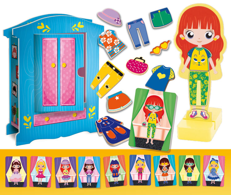 Εικόνα για MONTESSORI WOOD MAGNETIC FASHION DOLL