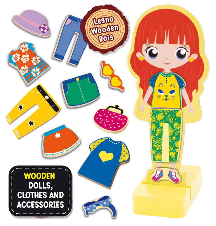 Εικόνα για MONTESSORI WOOD MAGNETIC FASHION DOLL