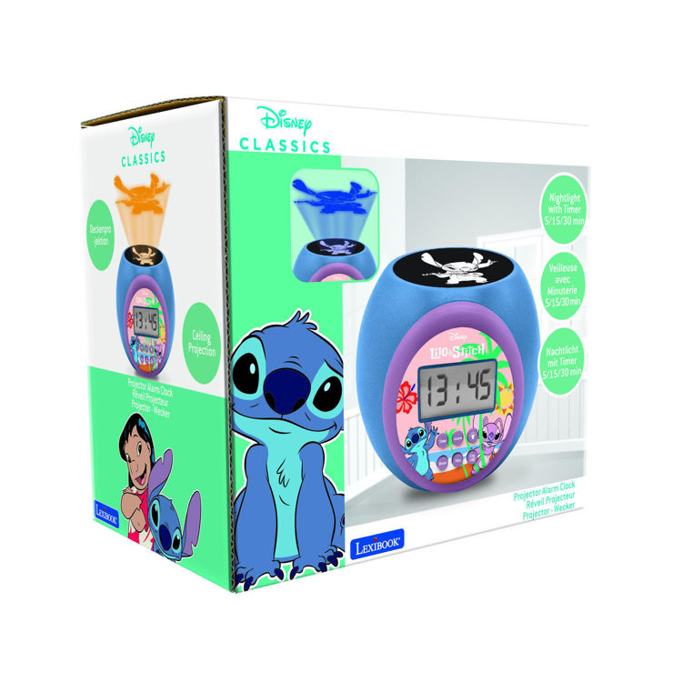 Παιδικό επιτραπέζιο ρολόι ξυπνητήρι Stitch με προτζέκτορα