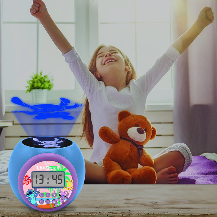Παιδικό επιτραπέζιο ρολόι ξυπνητήρι Stitch με προτζέκτορα