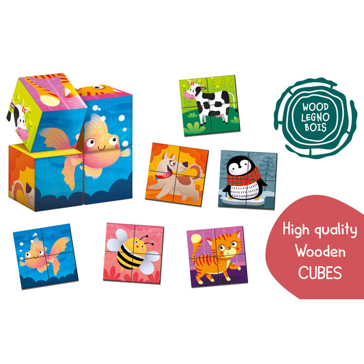 Εκπαιδευτικό παιχνίδι Μοντεσσόρι ξύλινα κυβάκια λογικής 2 σε 1