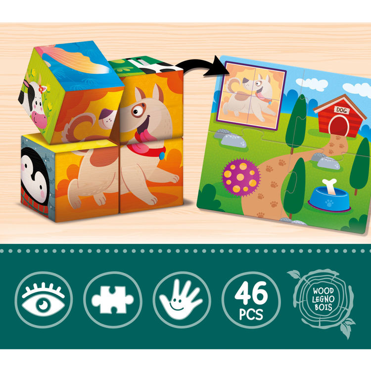 Εκπαιδευτικό παιχνίδι Μοντεσσόρι ξύλινα κυβάκια λογικής 2 σε 1